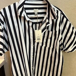 New with tags! Navy and blue shirt dress size small